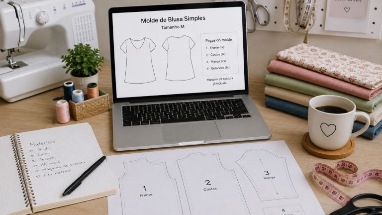 Molde de blusa simples em PDF